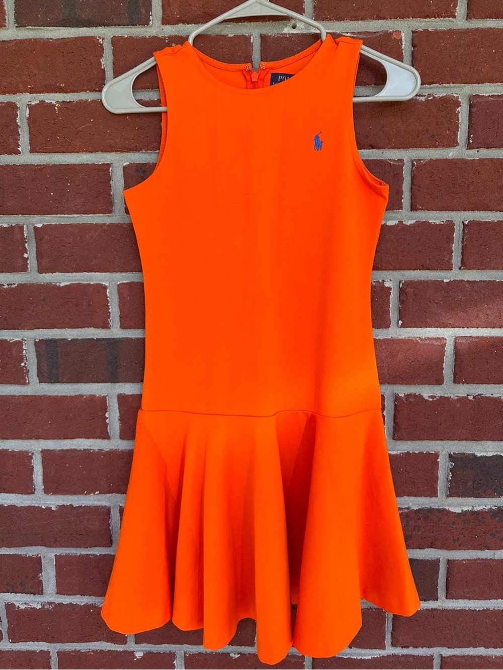 Polo by Ralph Lauren Bright Orange Sleeveless Flare Dress